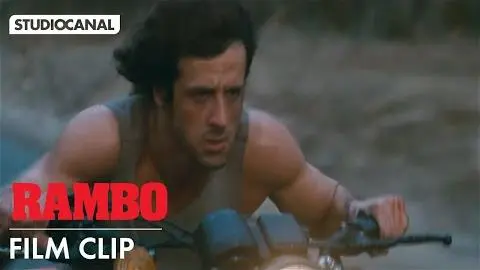 RAMBO: FIRST BLOOD - Rambo Bike Chase with Colonel Trautman | Sylvester Stallone Clip_peliplat