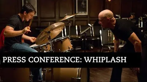 J.K. Simmons and Miles Teller at the Whiplash press conference at LFF_peliplat