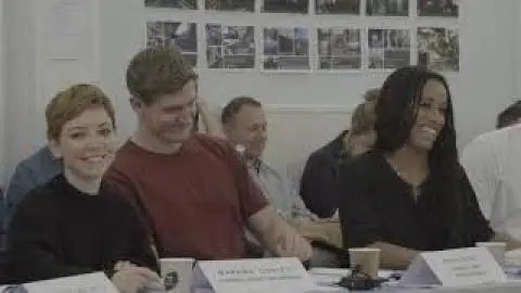 Marama Corlett, Adam Hugill and Lara Rossi at the first Watch Readthrough_peliplat