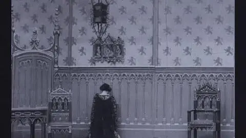 Hamlet [Amleto] (1910) by Mario Caserini, Clip: Ophelia prays and Polonius gets it! (+ ghost again!)_peliplat