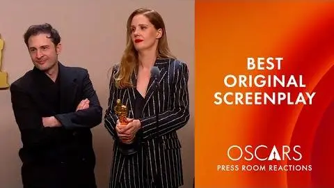 Best Original Screenplay | 'Anatomy Of A Fall' | Oscars 2024 Press Room Speech_peliplat