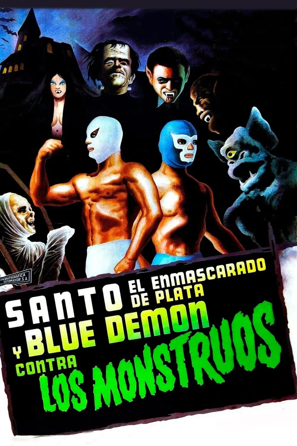 Santo el enmascarado de plata y Blue Demon contra los monstruos_peliplat