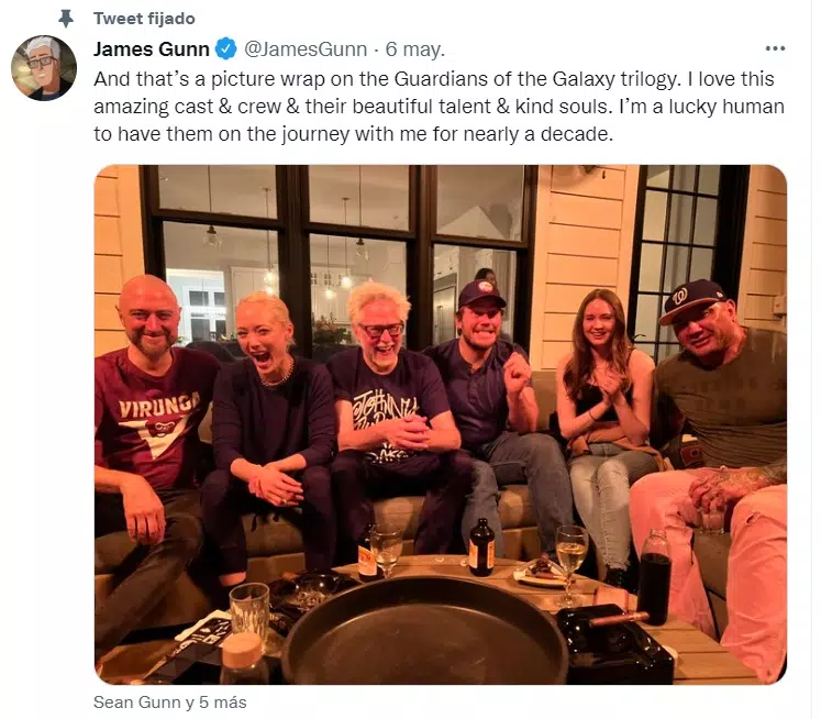 james gunn christ pratt guardianes de la galaxia marvel