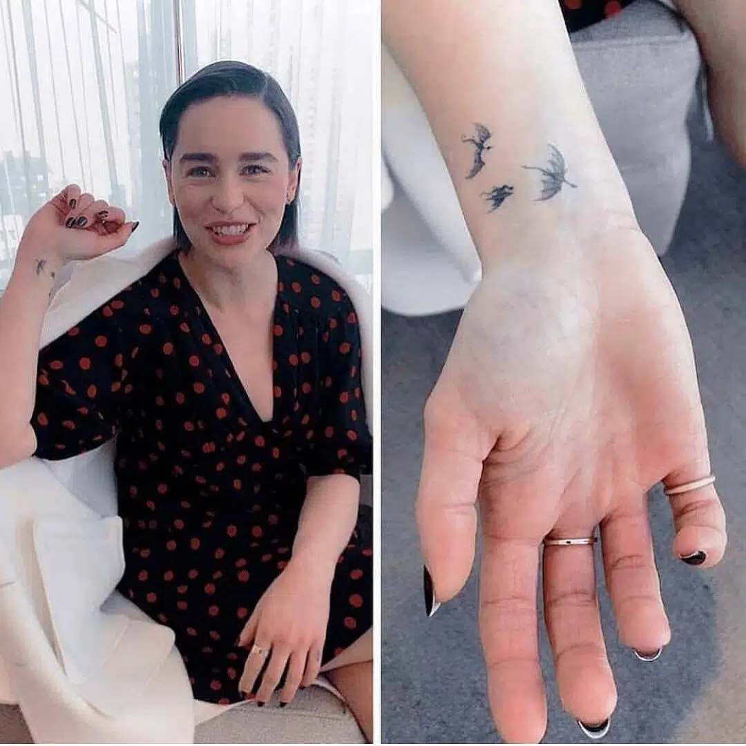 Emilia Clarke, the mother of dragons | Small dragon tattoos, Cute dragon  tattoo, Dragon tattoo for women