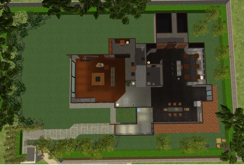 Mod The Sims - The Parasite House from the Oscar Winning Film 