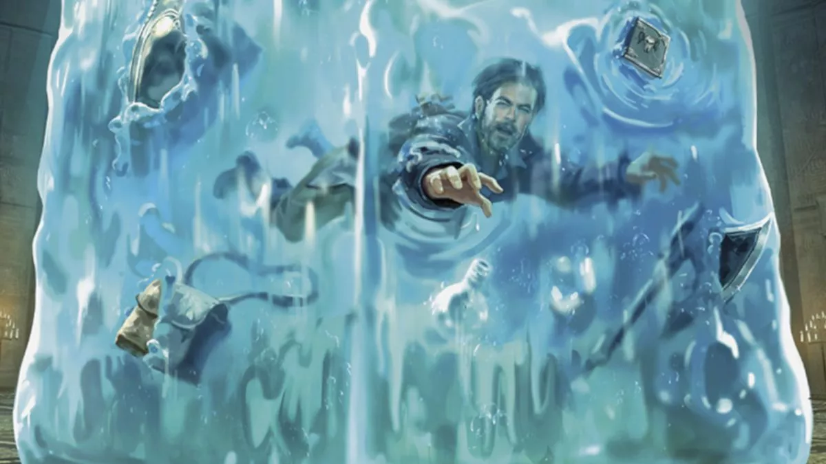 Concept art of Chris Pine in a gelatinous cube