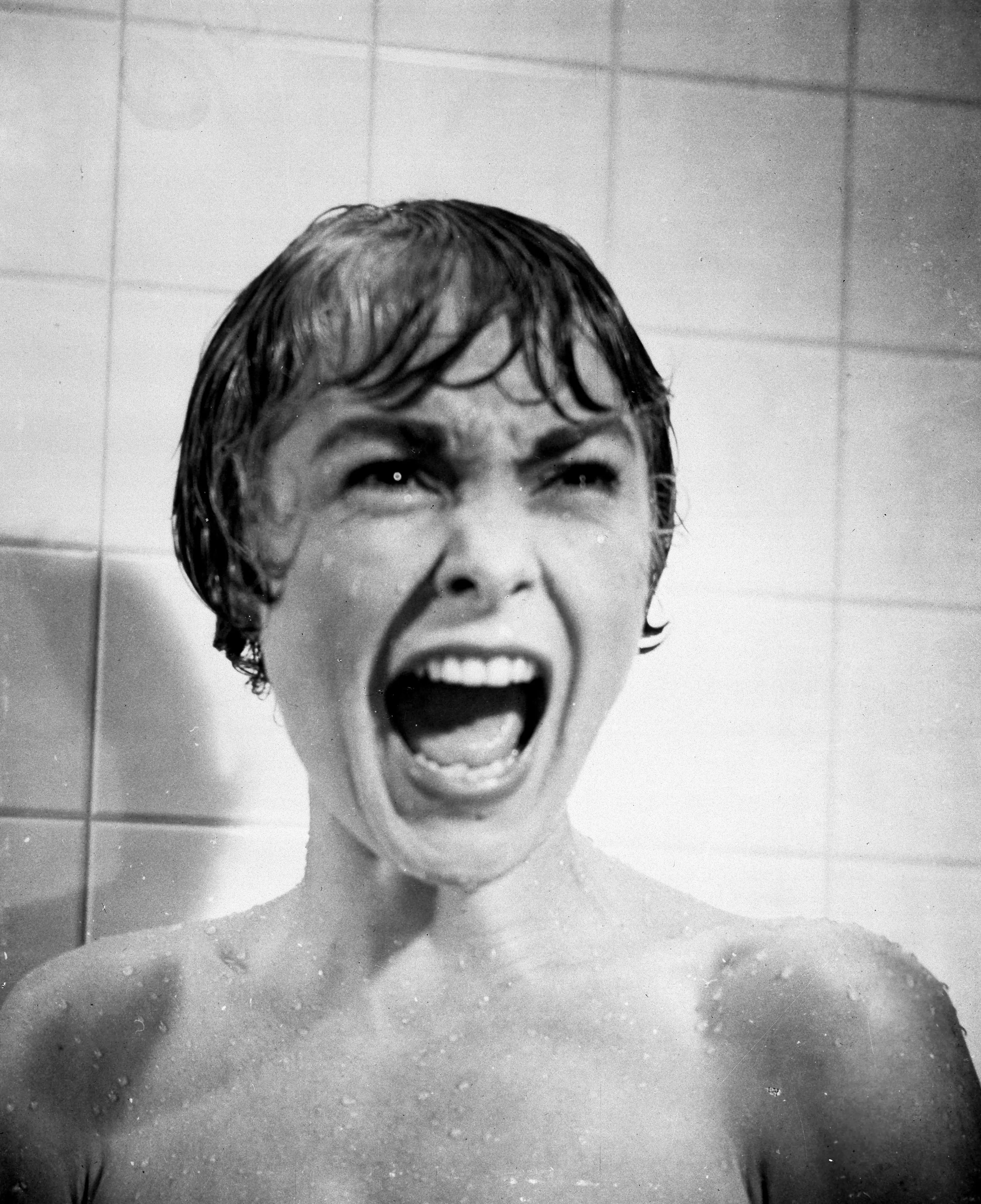 the bathroom murder scene，psycho