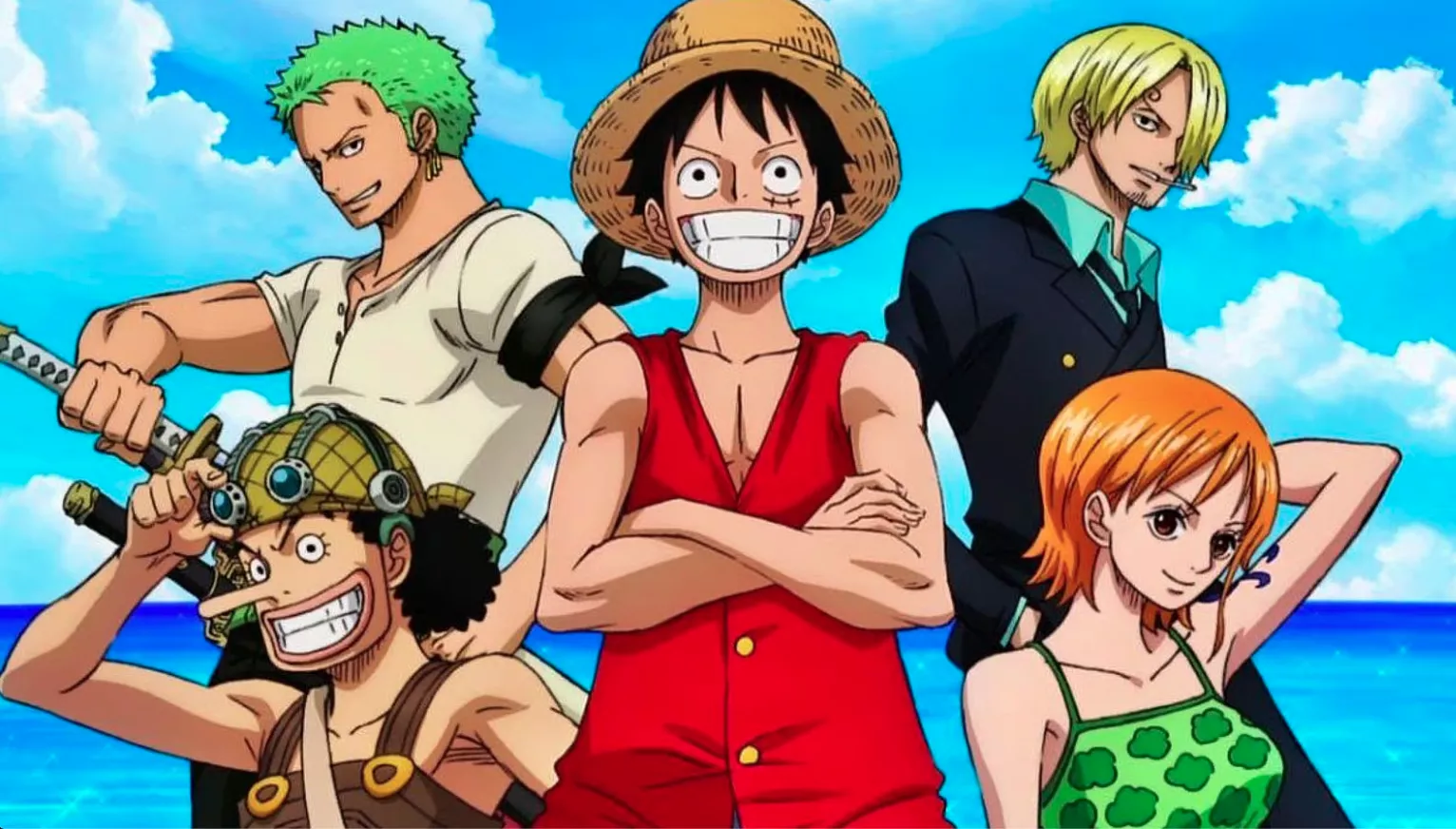 The main characters of the One Piece anime.