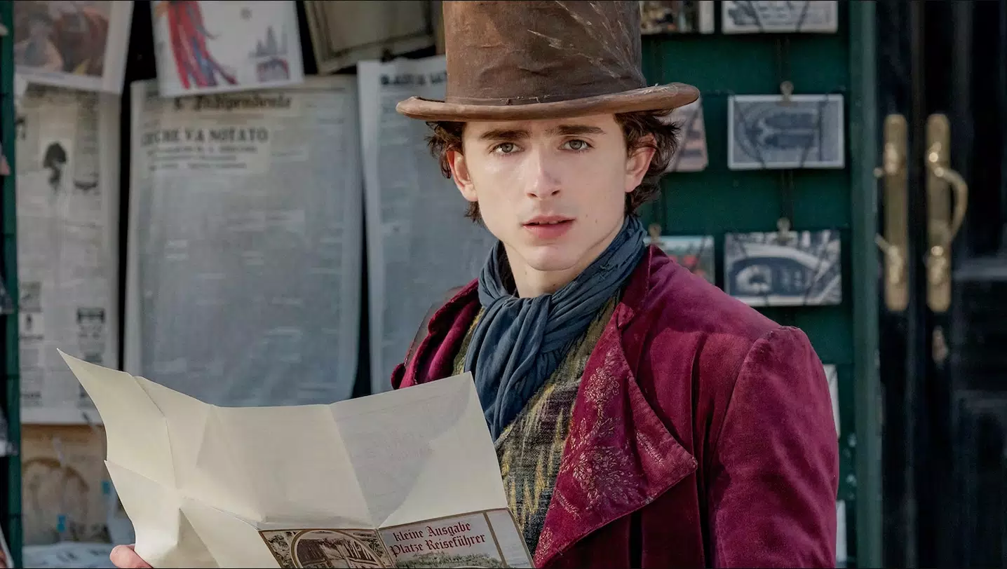Timothee Chalamet in Wonka. 