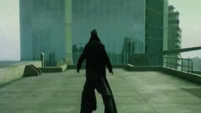Gif de Neo esquivando balas