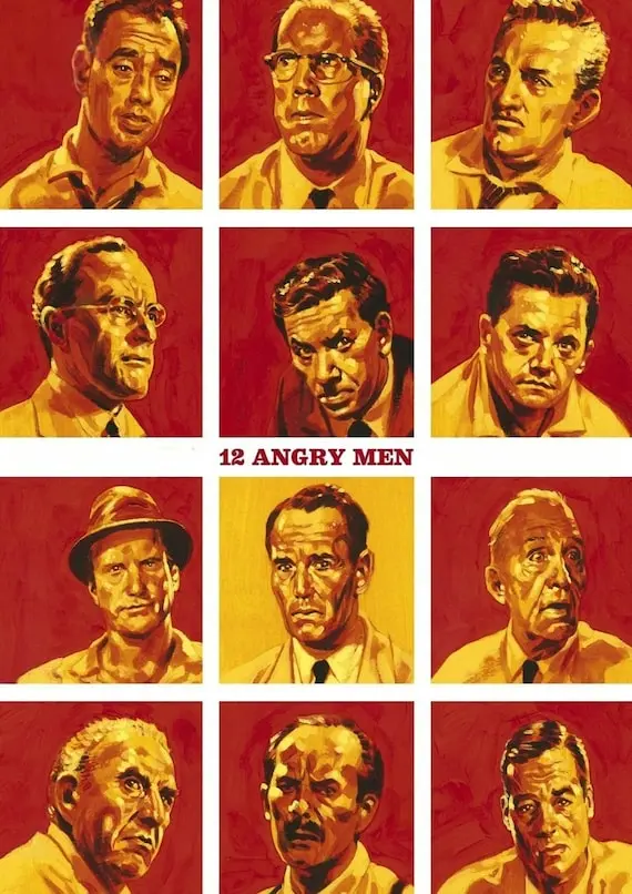 12 Angry Men (1957) Poster American Drama Film Wall Decor Retro Print Art  Gift