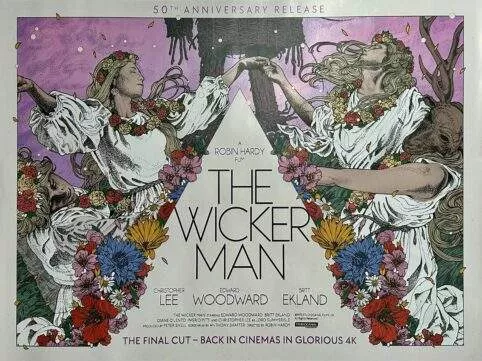 Original The Wicker Man Movie Poster - Christopher Lee - Horror