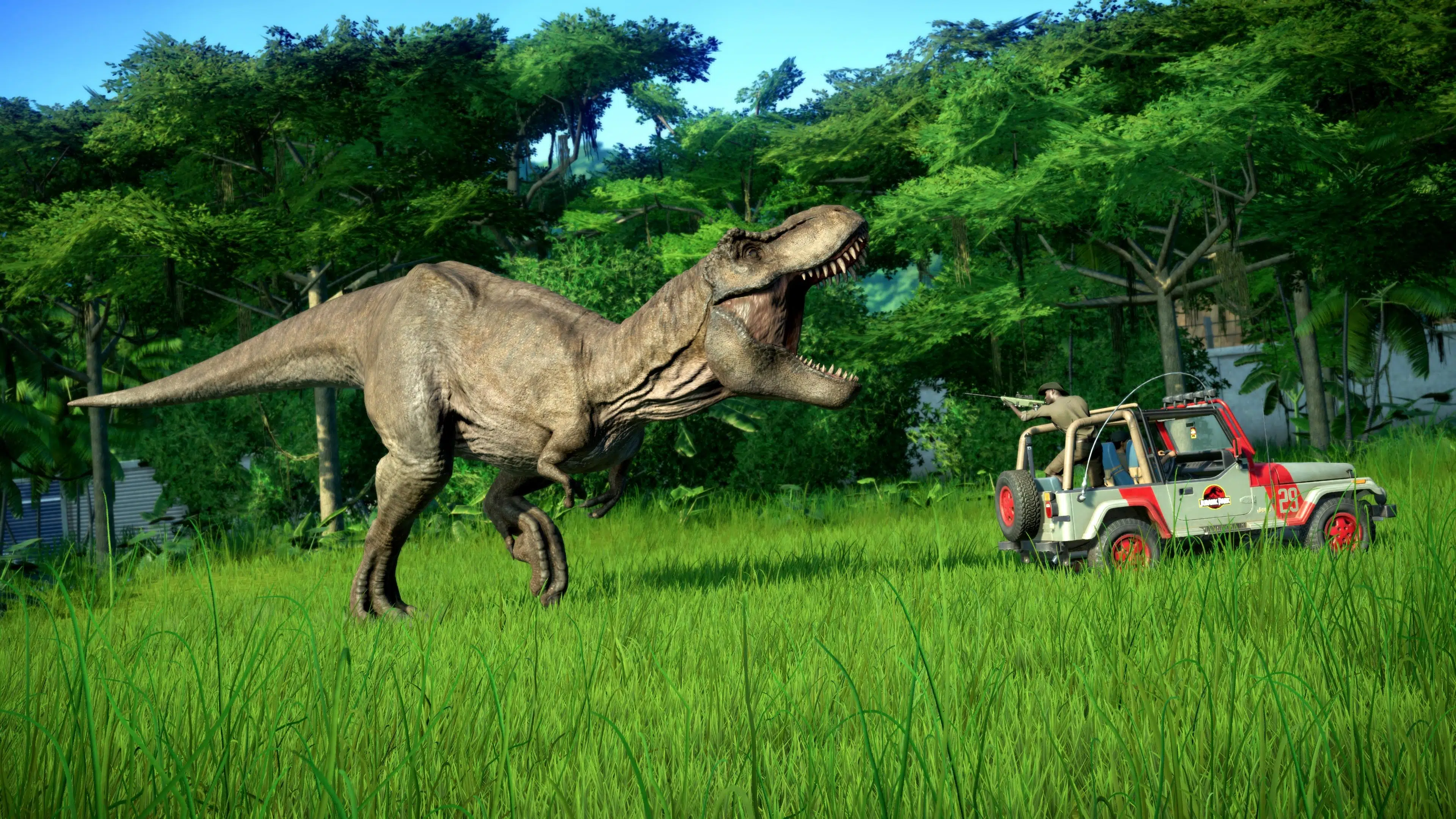 Curar a un T-Rex es una tarea peligrosa... O podría serlo si los dinosaurios pudieran atacar, destruir vehículos y matar a los guardabosques. Sería increíble. : r/jurassicworldevo