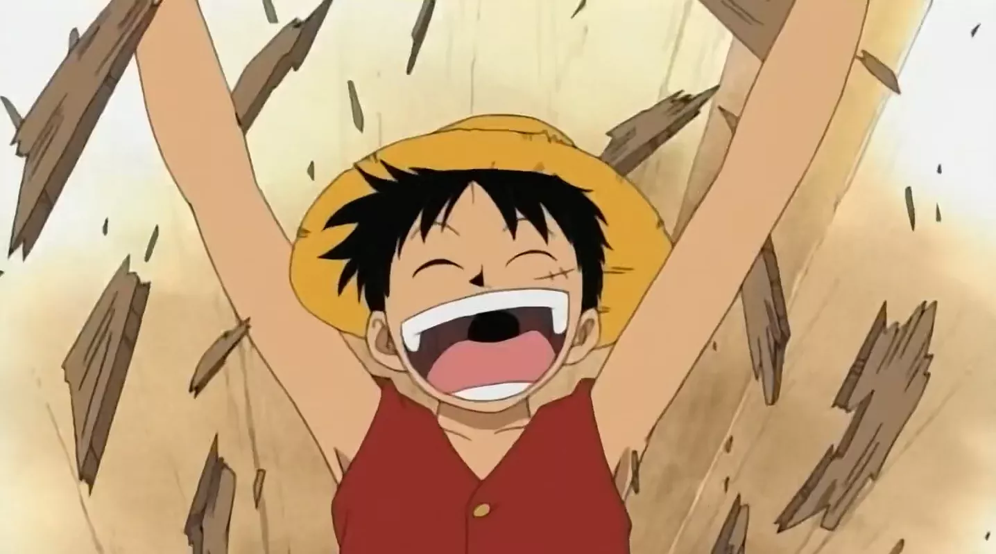 Luffy breaking out of a barrel