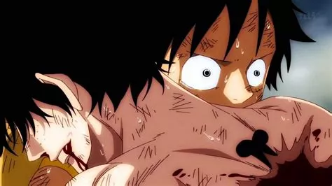Ace dying in Luffy's arms