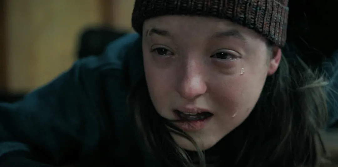 A young girl crying