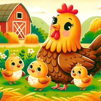7. La gallinita colorada y sus pis-pollitos