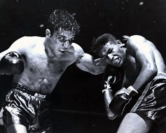 Jake LaMotta vs. Sugar Ray Robinson This was the big fight that was  featured in the movie Raging Bull.