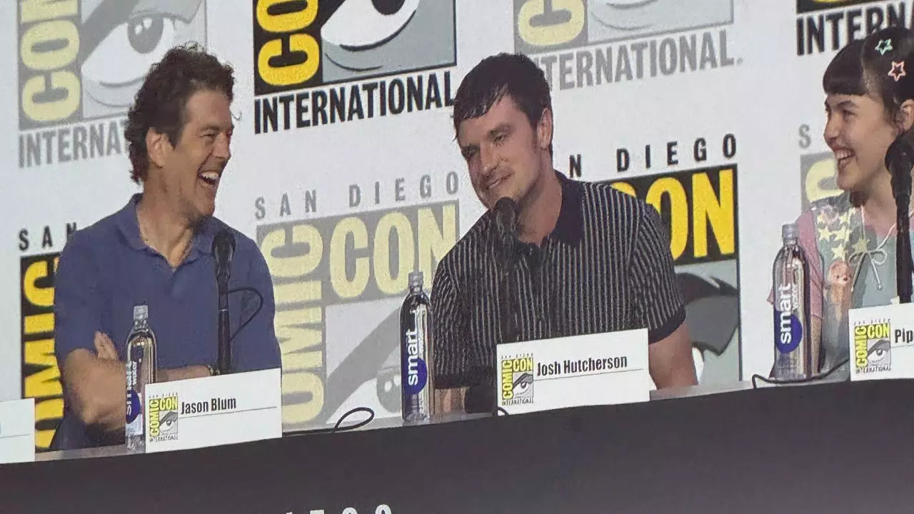 Jason Blum, Josh Hutcherson and Piper Rubio at SDCC