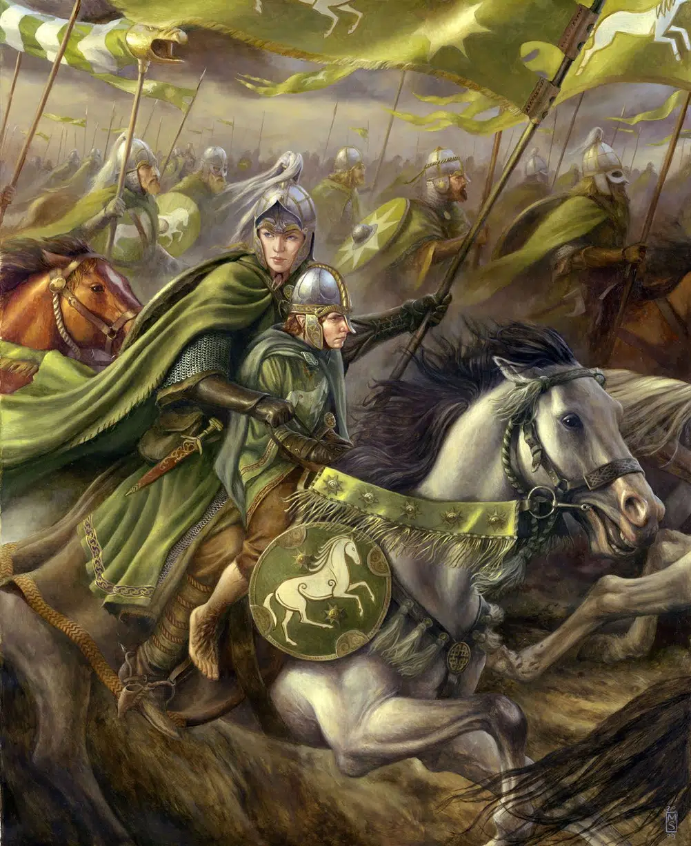 Dernhelm y Merry en la Carga de los Rohirrim por Matt Stewart : r/lotr