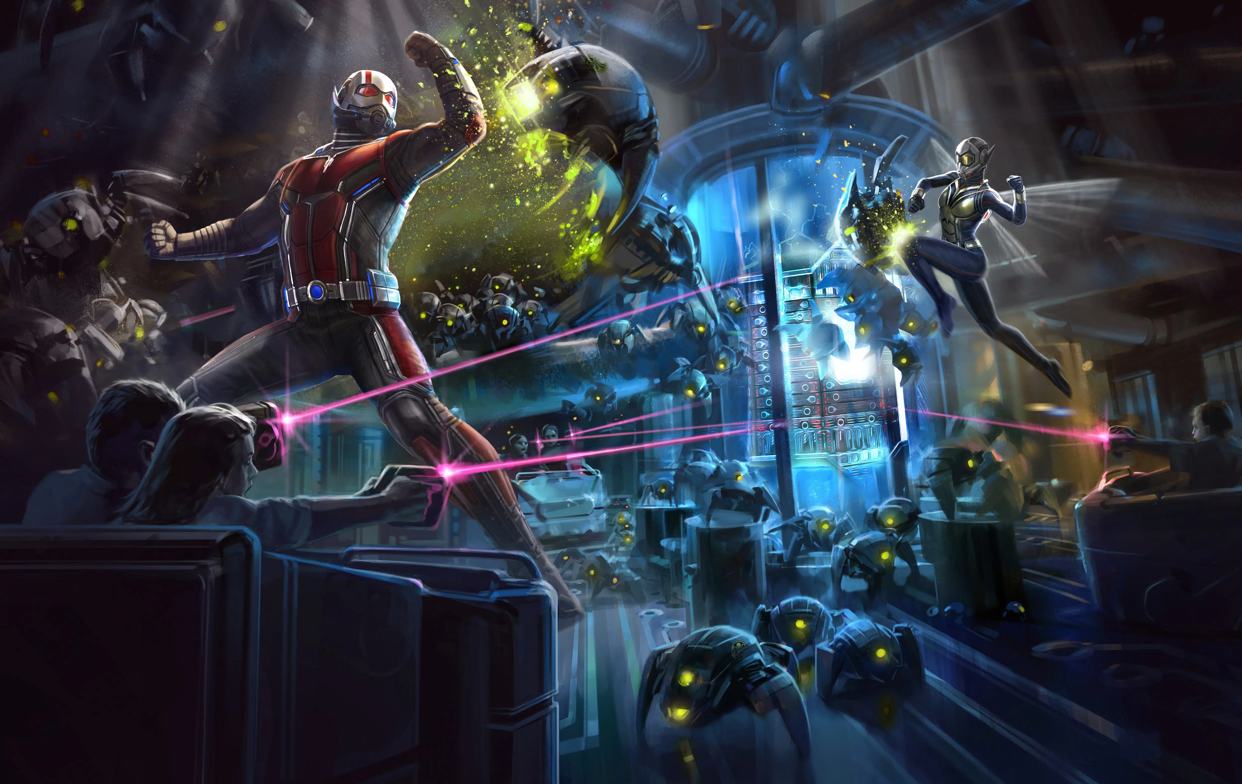 Ant-Man and the Wasp: Epic Battle - 4K Ultra HD Wallpaper by Ryan Meinerding