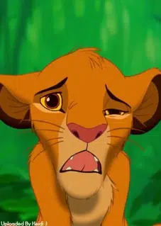 Simba's reaction after eating a bug.
