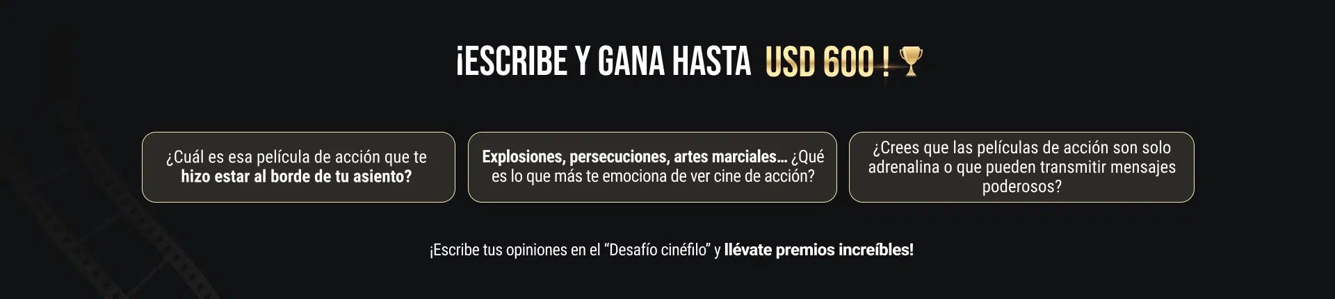 Como ganar premios de 600 USD escribiendo de cine y accion