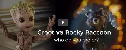 Groot vs Rocky Raccoon, qual seu personagem favorito?_peliplat